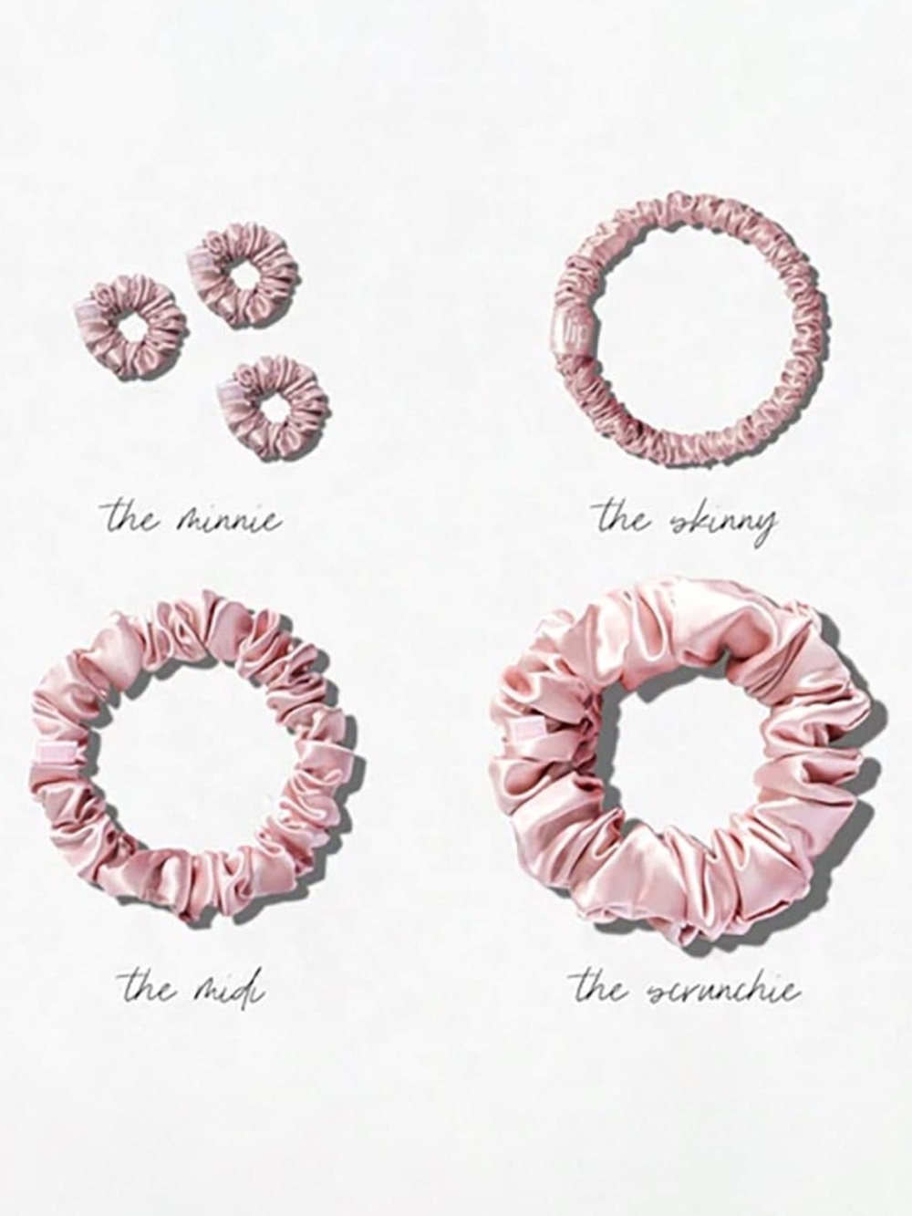 Slip Pure Silk 3-Pack Skinny Scrunchies - Black, Rose Gold Leopard and White - Picture 4 of 16